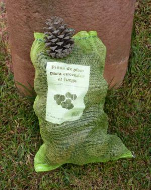 Saco de piñas para encender el fuego