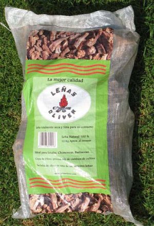 Saco de leña de olivo de 12Kg